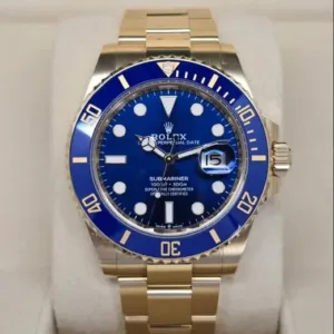 Rolex Submariner Date "Bluesy" 41mm Royal Blue Dial Blue Cerachrom Bezel Solid 18k Yellow Gold Oyster Bracelet 126618LB | 2024 Full Set