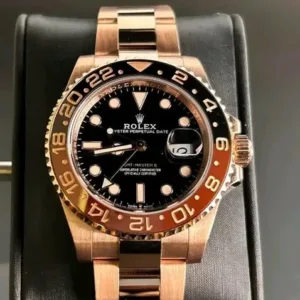 Rolex GMT-Master II "Root Beer" 40mm Black Dial Brown & Black Cerachrom Bezel Solid 18k Everose Gold Oyster Bracelet 126715CHNR | 2020 Full Set