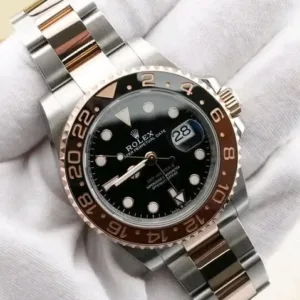 Rolex GMT-Master II "Root Beer" 40mm Black Dial Brown & Black Cerachrom Bezel Two-Tone Everose Rolesor Oyster Bracelet 126711CHNR | 2025 Mint Full Set