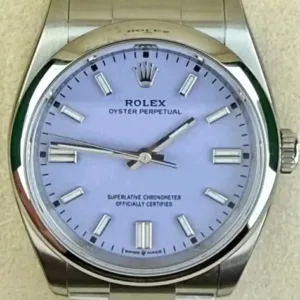 Rolex Oyster Perpetual 36mm Lavender Matte Lacquer Dial Smooth Bezel Oyster Bracelet 126000 | 2025 Mint Full Set — A New Color for 2025