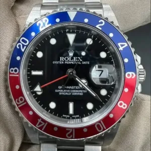 Rolex GMT-Master II "Pepsi" 40mm Black Dial Red & Blue Aluminum Bezel Oyster Bracelet 16710 | 2007 Final Production Year Full Set — Stickers Retained